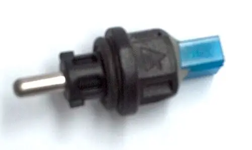 NTC-Sensor von Daikin mit einem runden Anschluss und einem blauen Stecker, geeignet für Heizungsanwendungen.